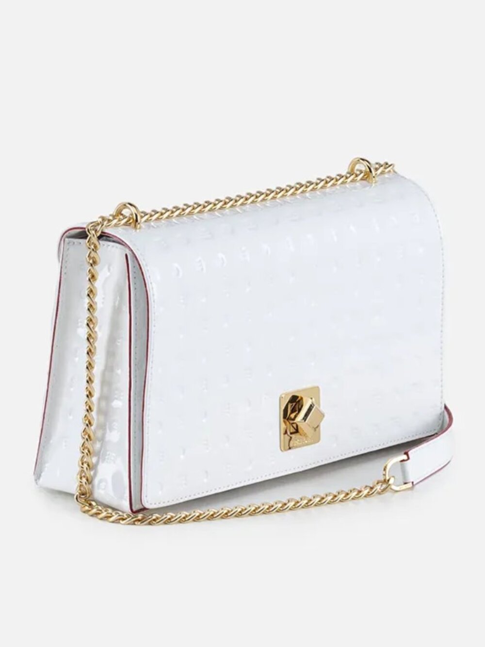 NWT ✅ ARCADIA White Patent Leather Crossbody Shoulder Bag #1570⭐ NWT